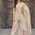 Beige embroidered crunchy silk kurti with plazzo and duppata set
