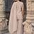 Beige embroidered crunchy silk kurti with plazzo and duppata set