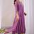 Lavender embroidered vichitra  silk kurti with pant and duppata set