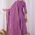 Lavender embroidered vichitra  silk kurti with pant and duppata set