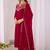 Maroon embroidered vichitra  silk kurti with pant and duppata set
