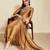 Brown embroidered vichitra  silk kurti with pant and duppata set