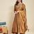 Brown embroidered vichitra  silk kurti with pant and duppata set