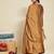Brown embroidered vichitra  silk kurti with pant and duppata set