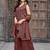 Brown embroidered crunchy silk kurti with plazzo and duppata set
