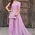 Lavender embroidered crunchy silk kurti with plazzo and duppata set