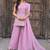 Lavender embroidered crunchy silk kurti with plazzo and duppata set