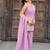 Lavender embroidered crunchy silk kurti with plazzo and duppata set
