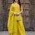 Yellow embroidered crunchy silk kurti with plazzo and duppata set