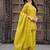 Yellow embroidered crunchy silk kurti with plazzo and duppata set