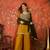 Women mustard vichitra silk embroidered kurta set