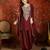 Women purple pure silk embroidered kurta set