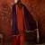 Women rust vichitra silk embroidered kurta set