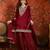 Women purple pure silk embroidered kurta set