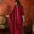 Women purple pure silk embroidered kurta set