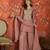 Women mauve pure silk embroidered kurta set