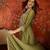 Women green pure silk embroidered kurta set