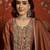 Women rust pure silk embroidered kurta set