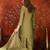 Women green pure silk embroidered kurta set