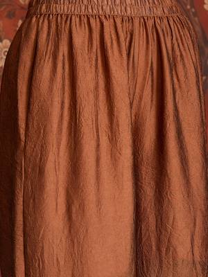 Women rust pure silk embroidered kurta set 5