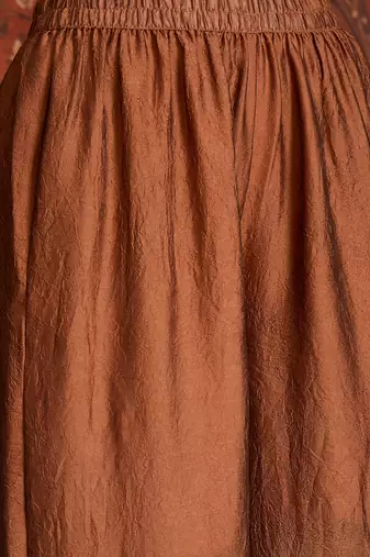 Women rust pure silk embroidered kurta set