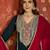 Women teal vichitra silk embroidered kurta set