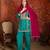 Women blue vichitra silk embroidered kurta set
