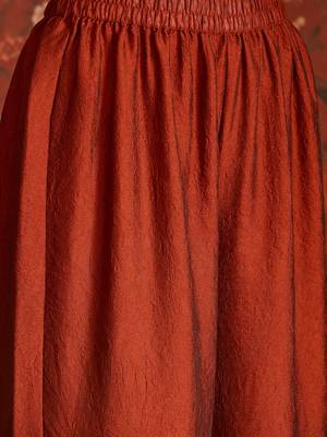 Women rust pure silk embroidered kurta set 4