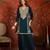 Women teal vichitra silk embroidered kurta set