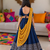 Navy blue cotton gota patti kids lehenga choli with bandhani dupatta