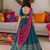 Teal blue cotton gota patti kids lehenga choli with bandhani dupatta