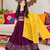 Wine cotton gota patti kids lehenga choli with bandhani dupatta
