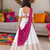 White cotton gota patti kids lehenga choli with bandhani dupatta
