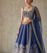 Royal Blue Embroidered Lehenga Choli with Designer Dupatta