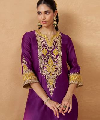 Deep purple kurta with salwar and dupatta 5