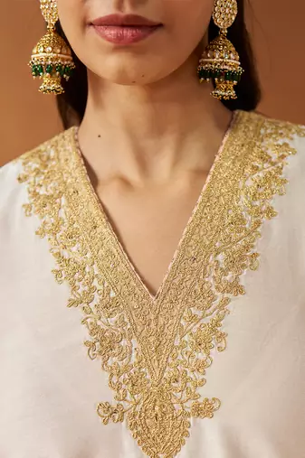 Daisy ivory chauga with salwar and dupatta