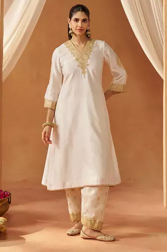 Daisy ivory chauga with salwar and dupatta