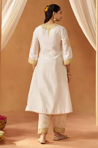 Daisy ivory chauga with salwar and dupatta
