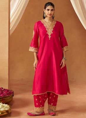Hot pink with dupatta chauga and dupatta 1