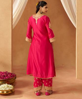 Hot pink with dupatta chauga and dupatta 2