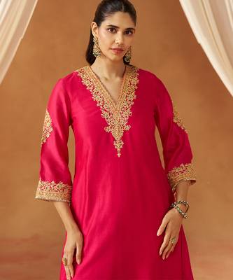 Hot pink with dupatta chauga and dupatta 3