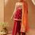 Deep red kurta with gharara and dupatta