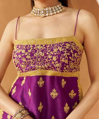 Deep purple kurta with gharara and dupatta 3