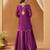 Deep purple kurta with sharara and dupatta