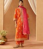 Burnt orange kurta with salwar and dupatta