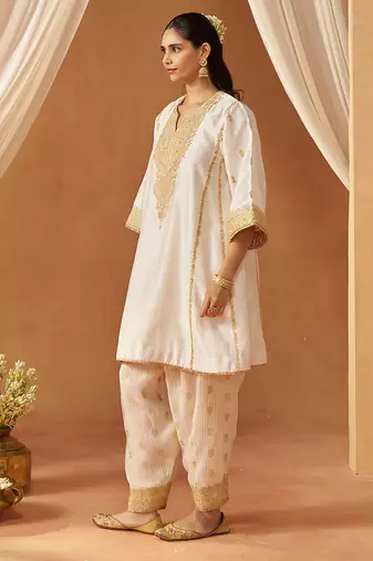 Daisy ivory kalidaar chauga with salwar and dupatta