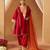 Deep red kalidaar chauga with salwar with dupatta