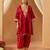 Deep red kalidaar chauga with salwar with dupatta