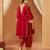 Deep red kalidaar chauga with salwar with dupatta