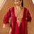 Deep red kalidaar chauga with salwar with dupatta